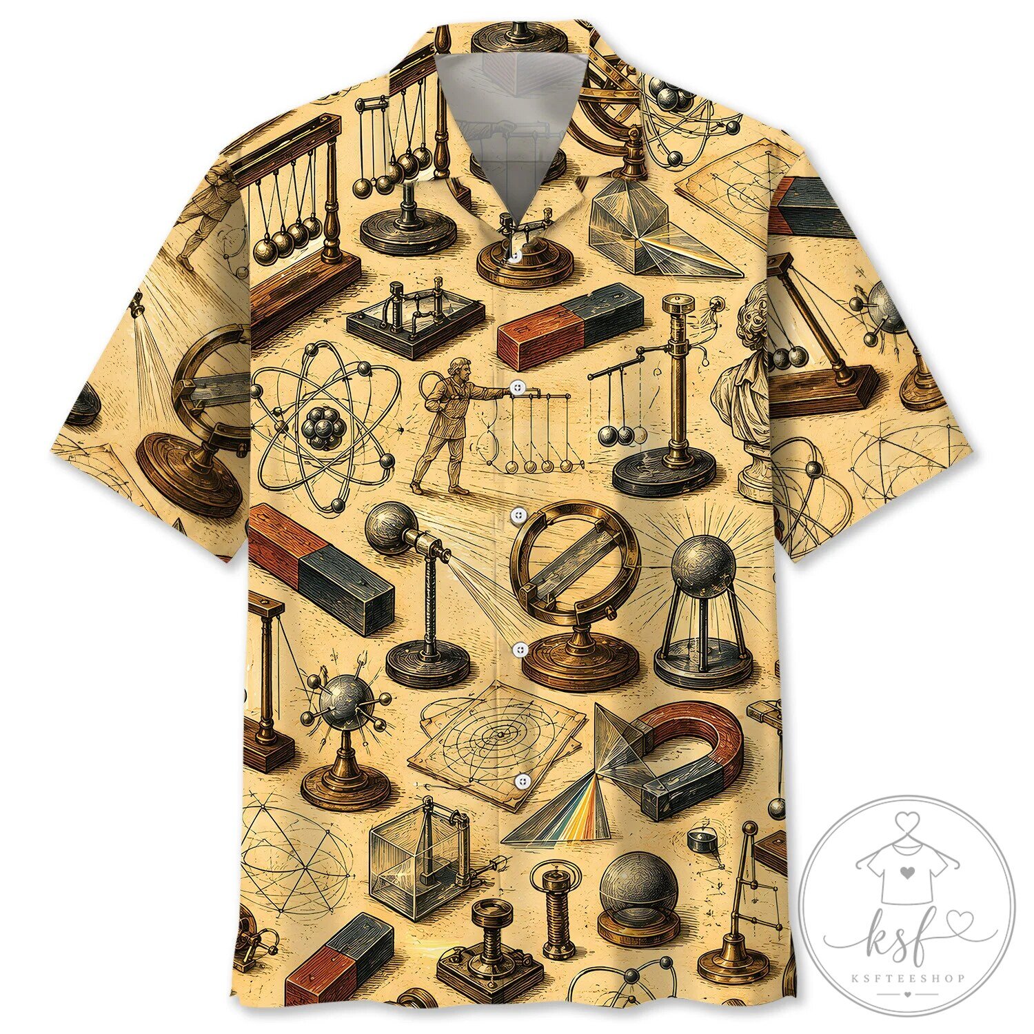 Vintage Physics Teacher Science Classroom Hawaiian Shirt