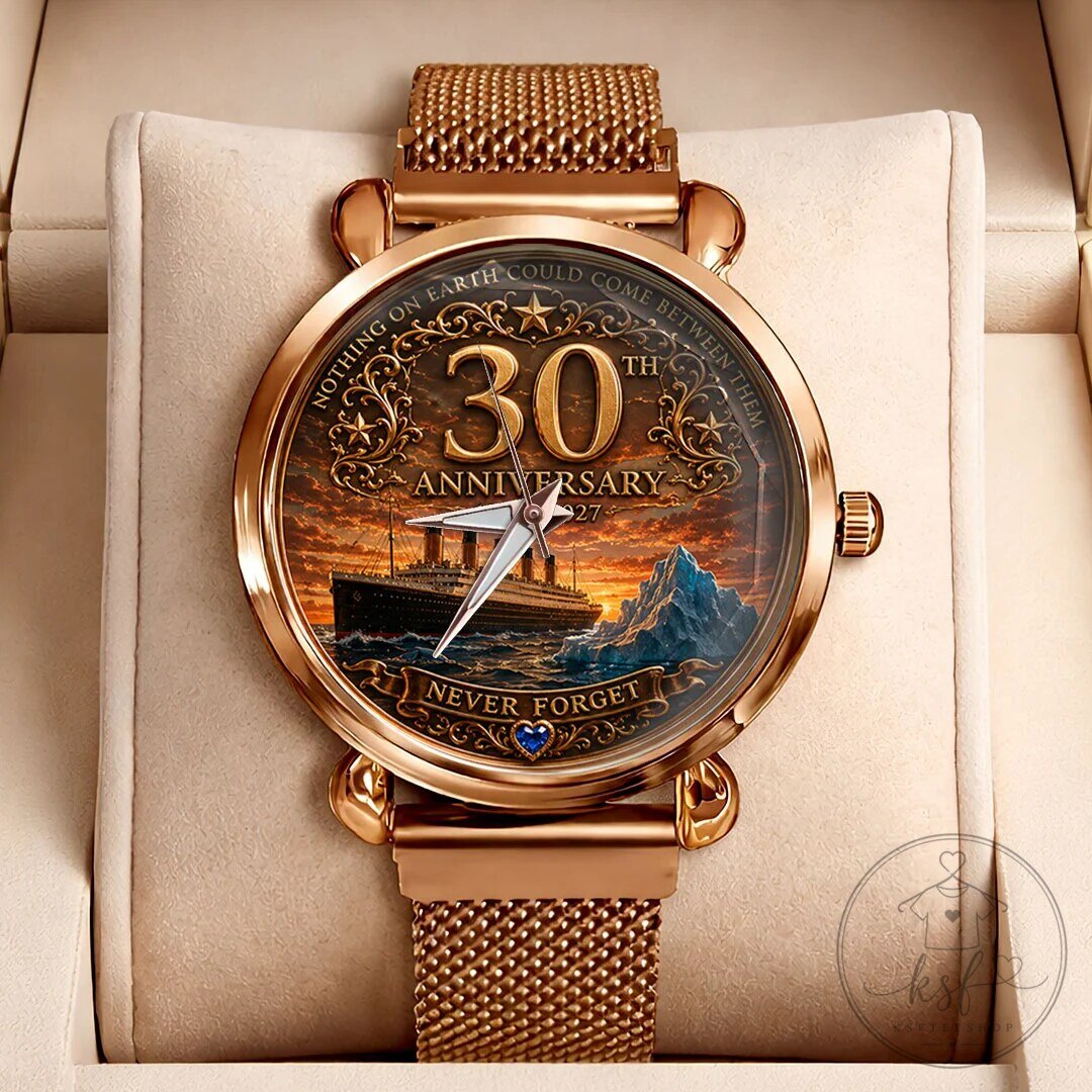 Rose Gold Mesh Strap Quartz Watch for Titanic's 30th Anniversary