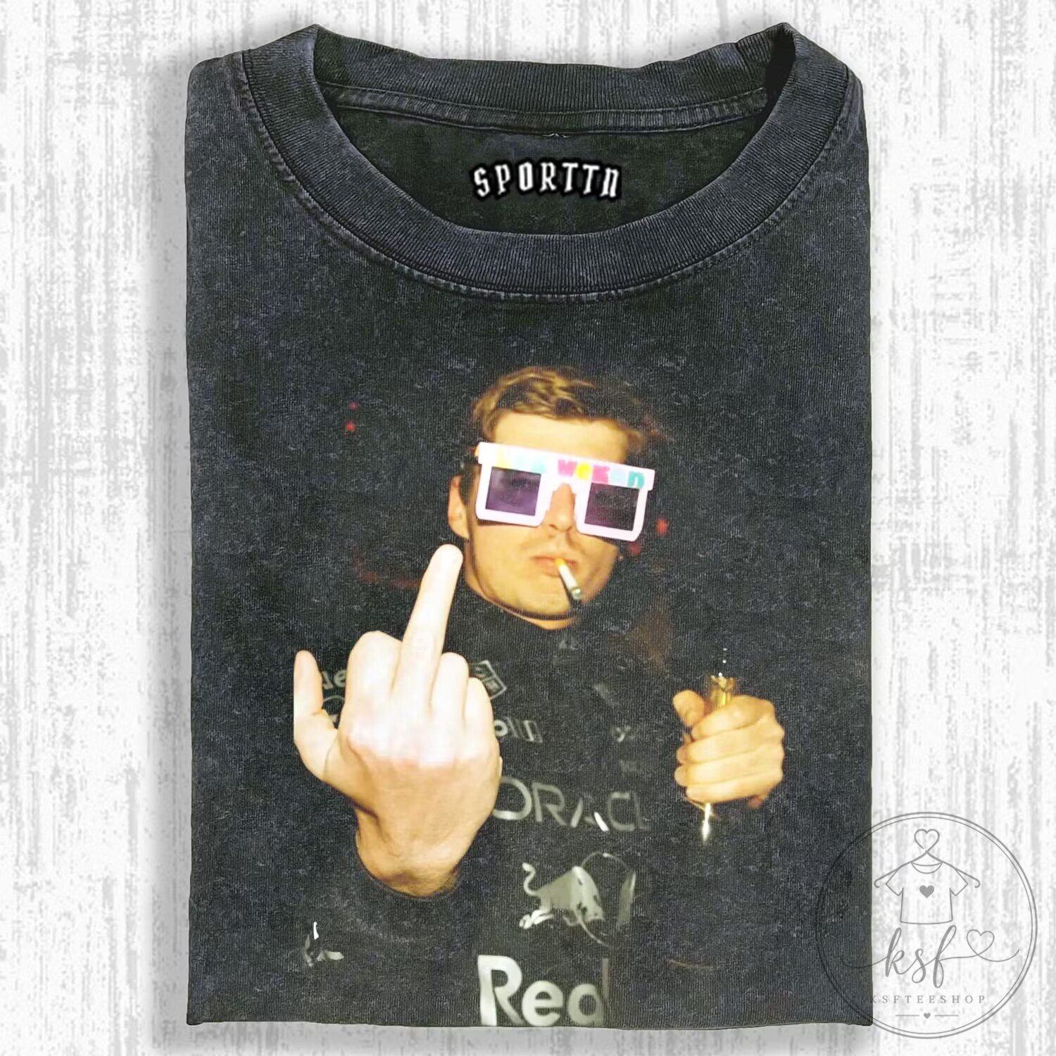 Max Verstappen Funny Middle Finger Meme T-Shirt
