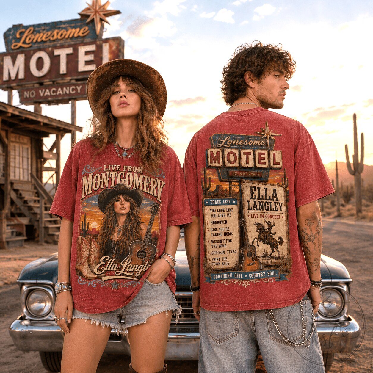 Ella Langley Country Music Shirt Lonesome Motel Live From Montgomery Concert T-Shirt