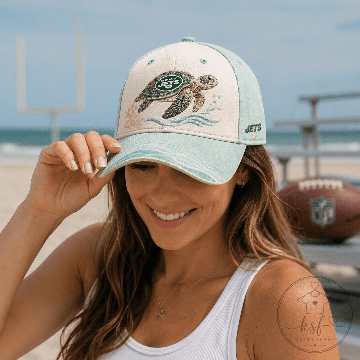 New York Jets Football Sea Turtle Graphic Cap Hat