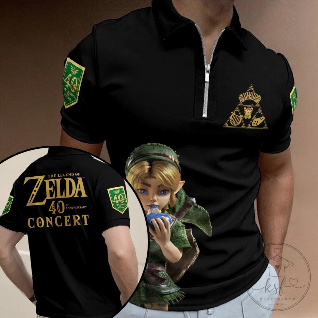 The Legend of Zelda 40th Anniversary Concert Quarter Zip Polo Shirt