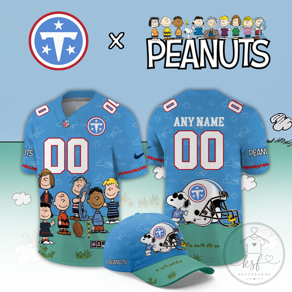 Tennessee Titans Peanuts Cartoon Character Football Team Jersey