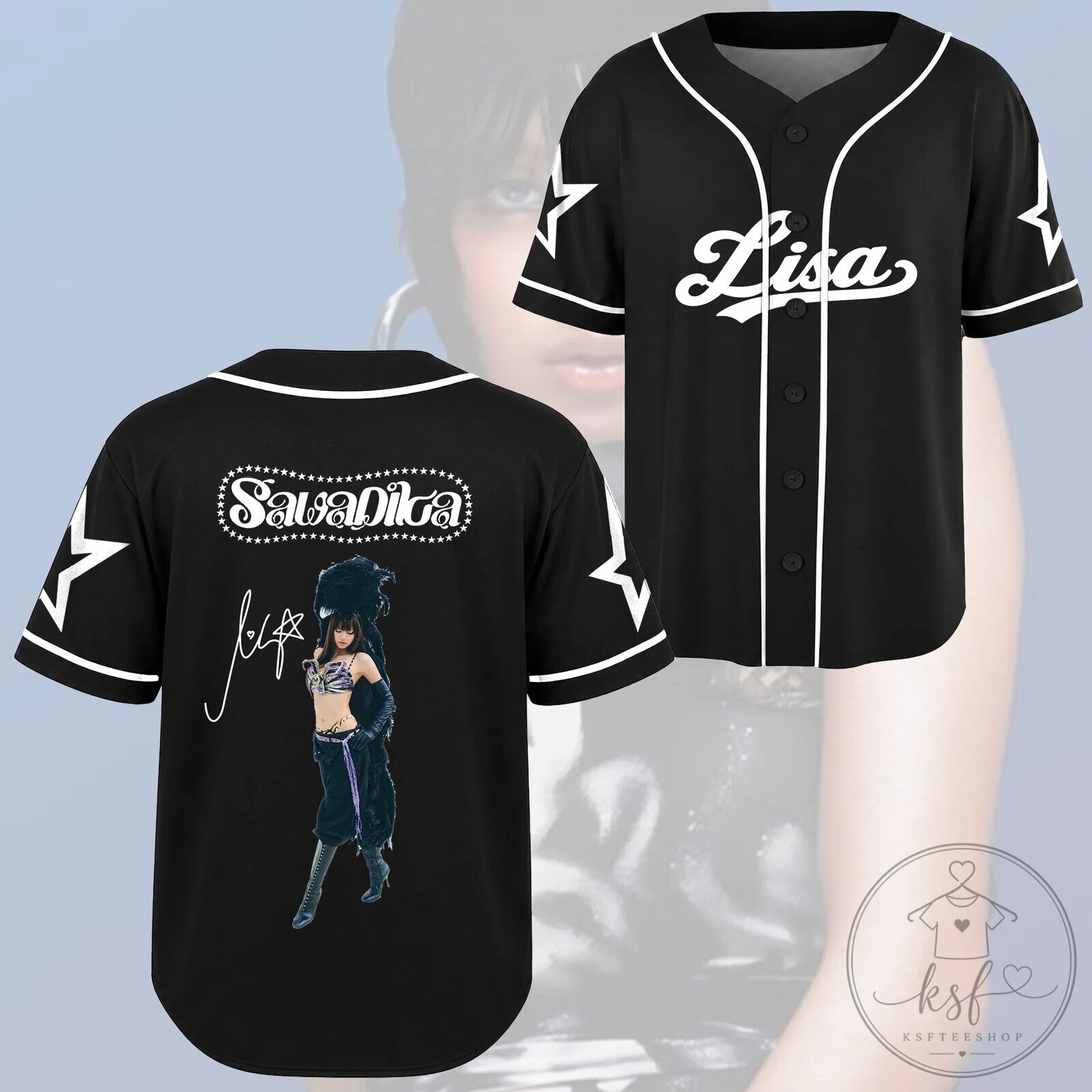 Lisa Lalisa Manobal Sawadika Blackpink K-Pop Baseball Jersey
