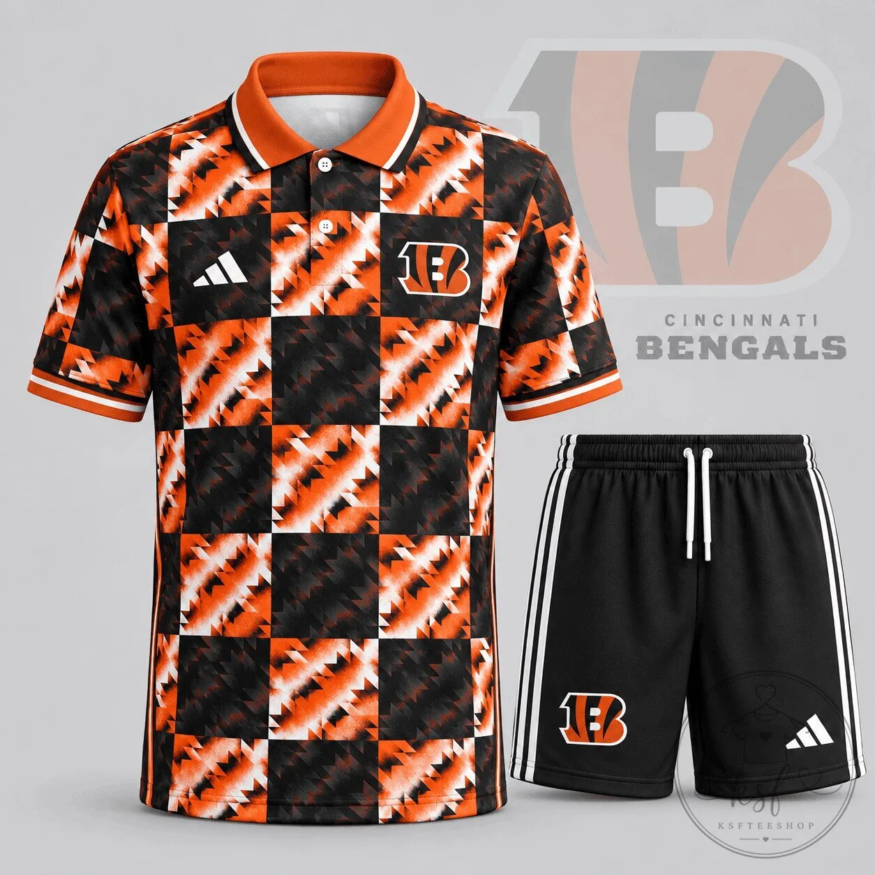 Cincinnati Bengals Elite Game Day Polo Shirt and Shorts Set