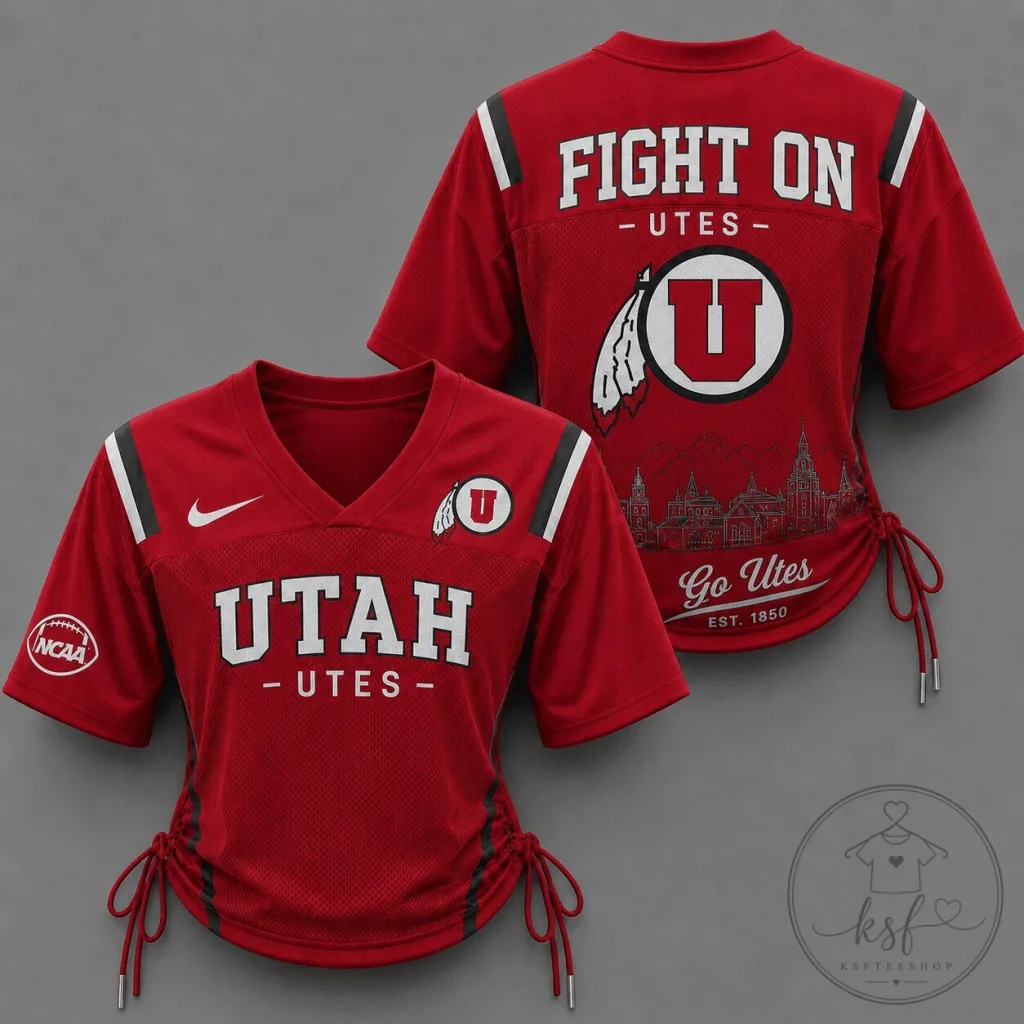University of Utah Utes NCAA Fight On Red Football Jersey University of Utah Utes NCAA Fight On Red Football Jersey