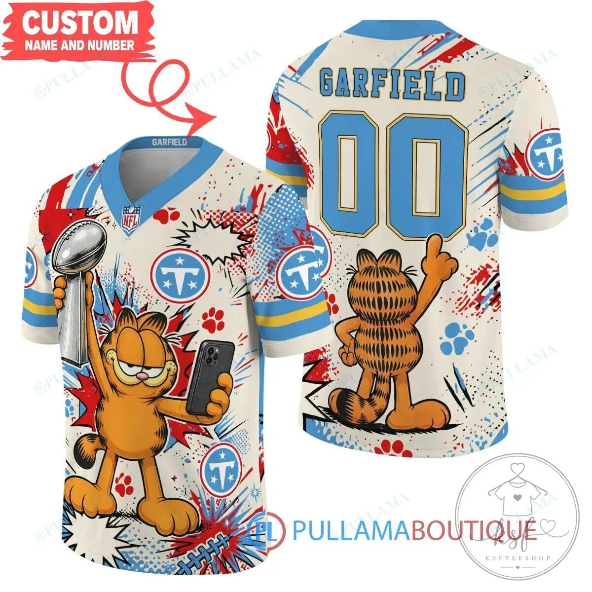 Garfield Tennessee Titans Super Bowl Trophy Football Jersey