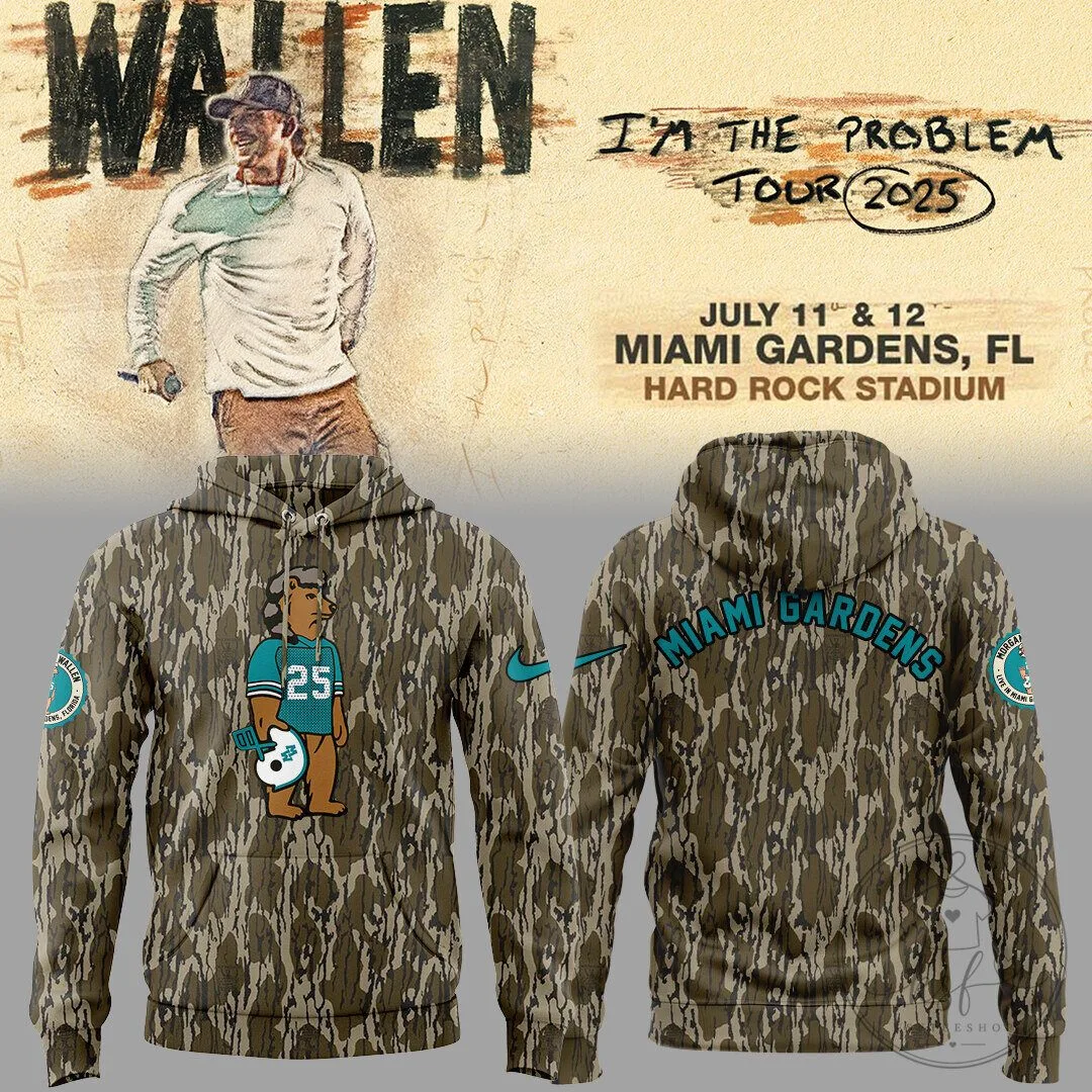 Morgan Wallen I'm The Problem Tour 2025 Miami Gardens Camouflage Hoodie