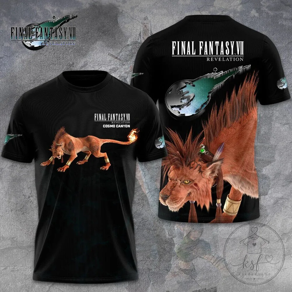 Final Fantasy VII Revelation Red XIII Cosmo Canyon Black T-Shirt