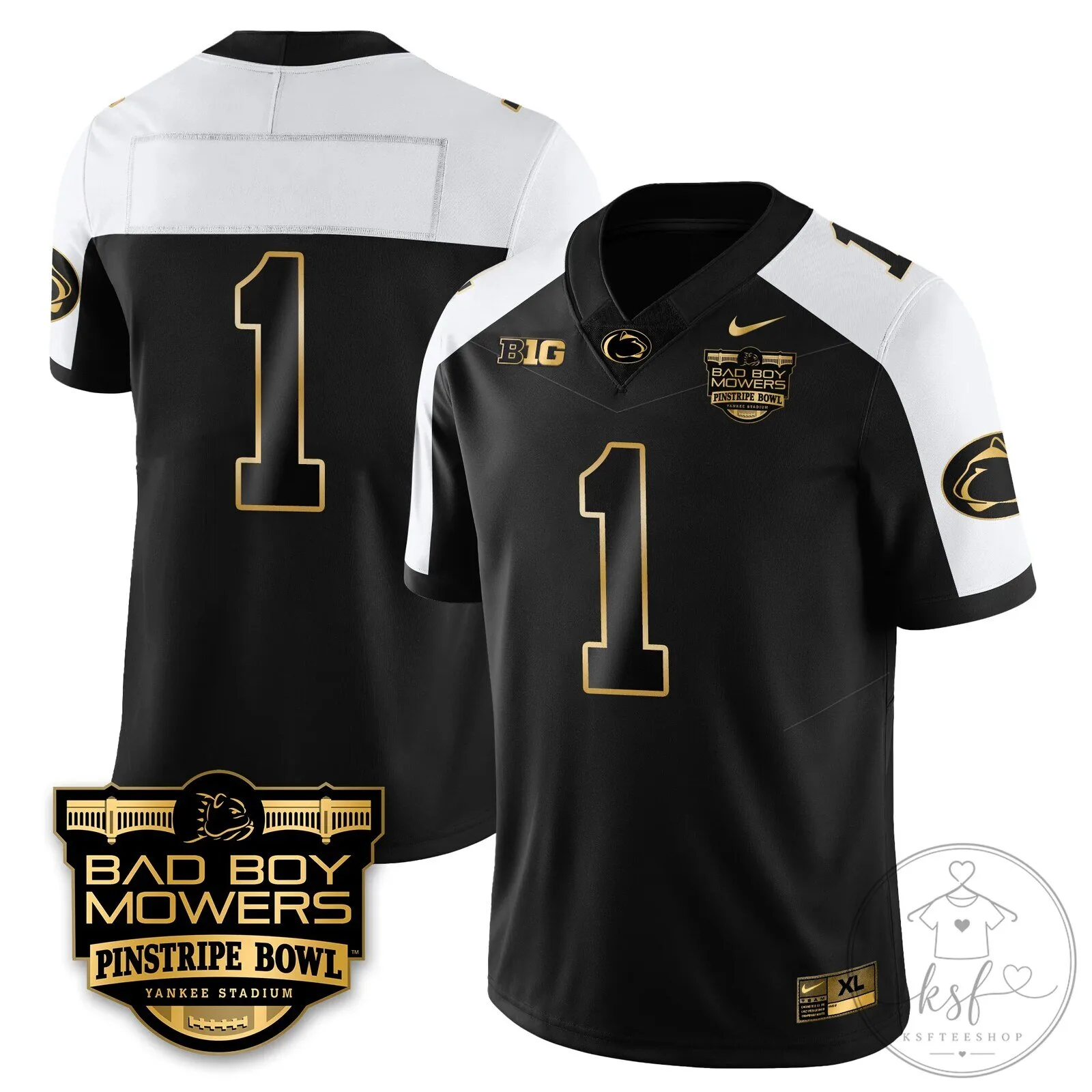 Black Gold Jersey for Penn State Nittany Lions Football - Pinstripe Bowl Edition