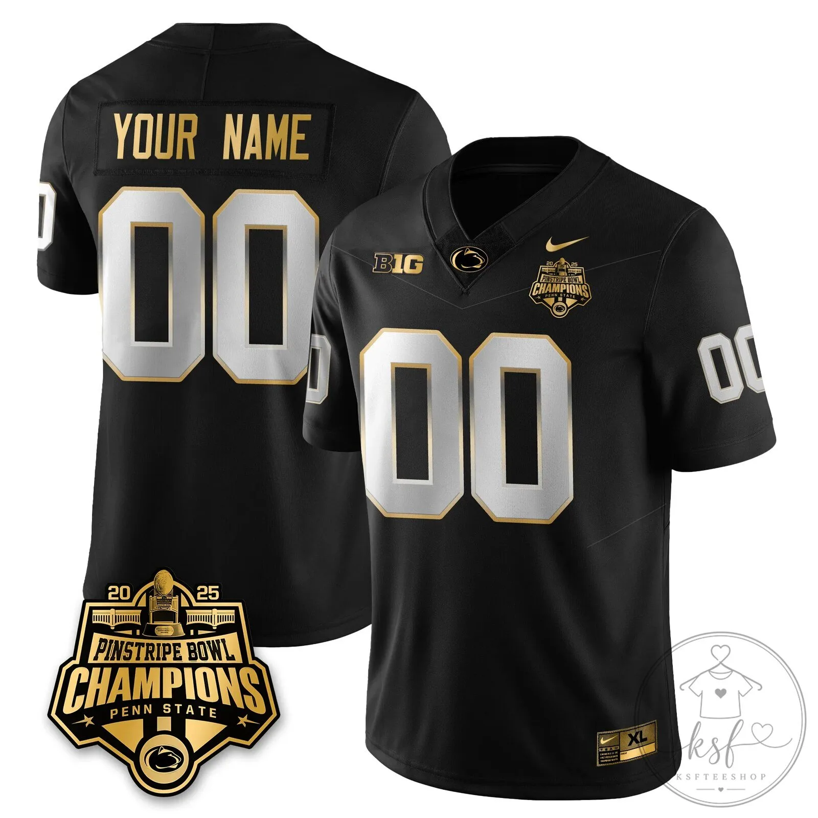 2025 Pinstripe Bowl Champions Jersey for Penn State Nittany Lions Football