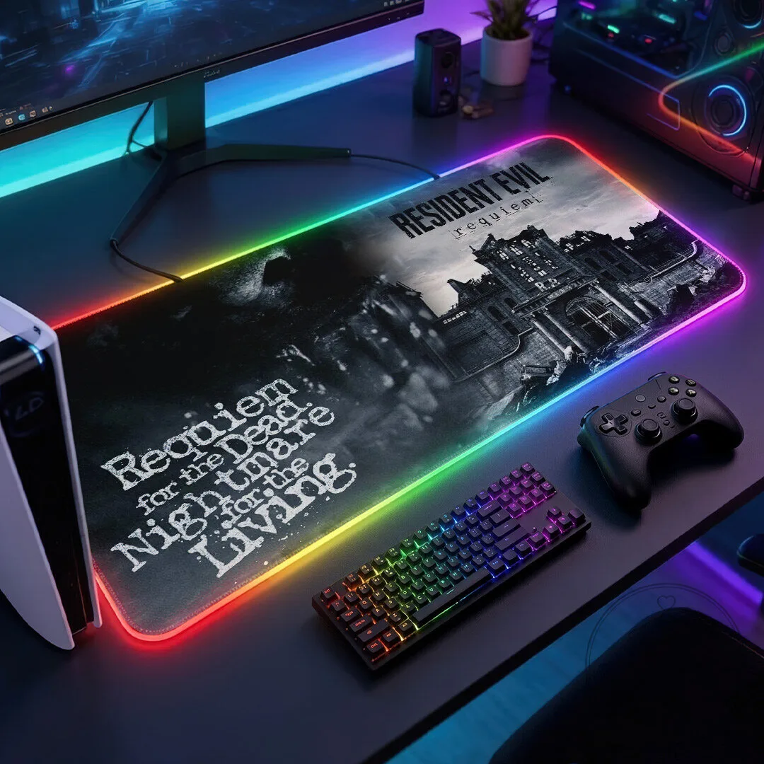 Resident Evil Requiem Gaming Desk Mat, Custom LED Mouse Pad, Large Computer Pad 9 Resident Evil Requiem Gaming Desk Mat, Custom LED Mouse Pad, Large Computer Pad