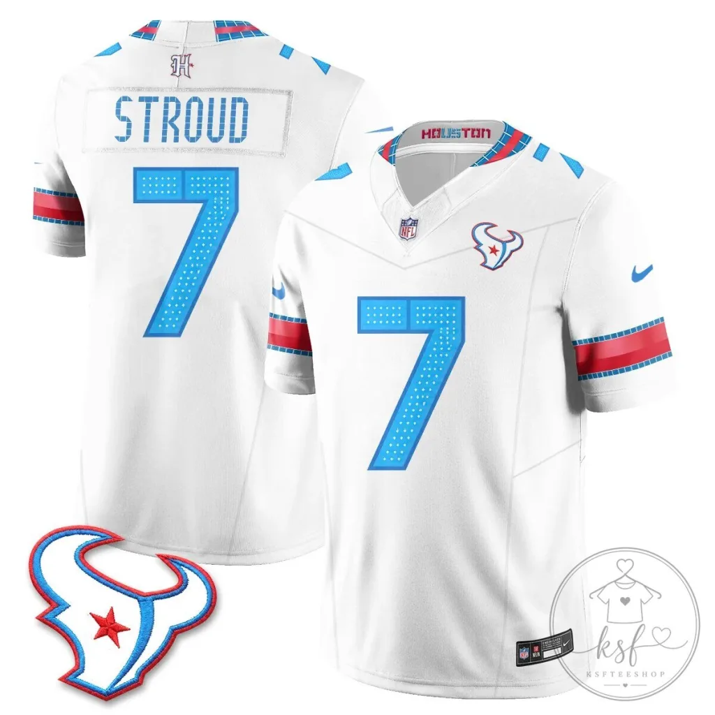 CJ Stroud White Football Jersey, Number 7, Houston Texans