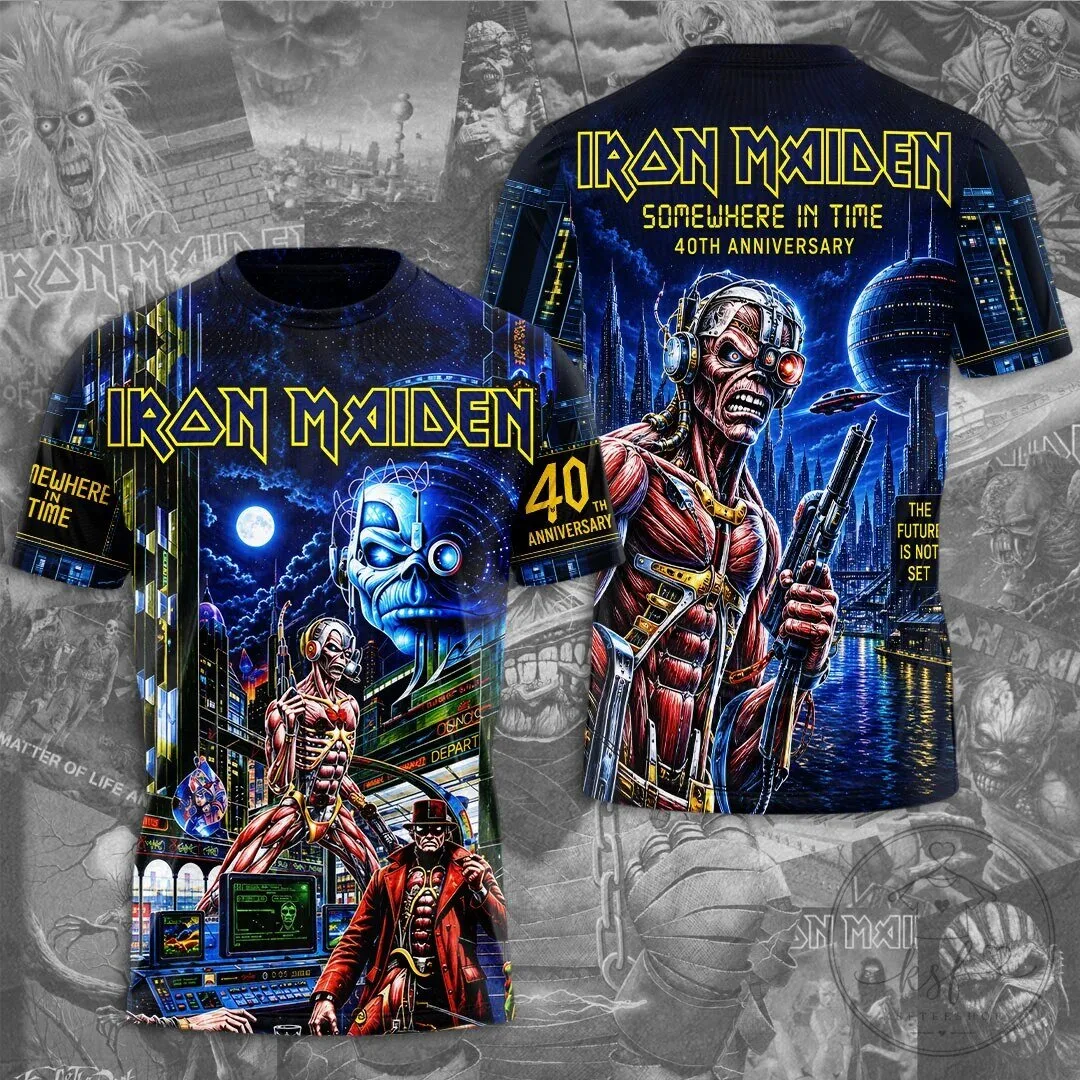 Iron Maiden Somewhere In Time 40th Anniversary All Over Print T-Shirt