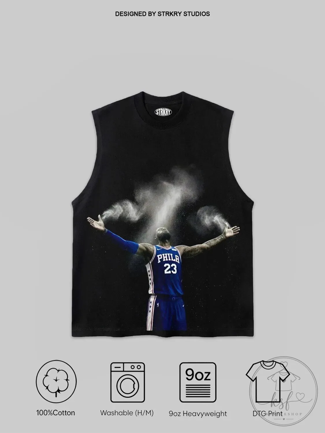 LeBron James Philadelphia 76ers Basketball Player Black Sleeveless Tank Top