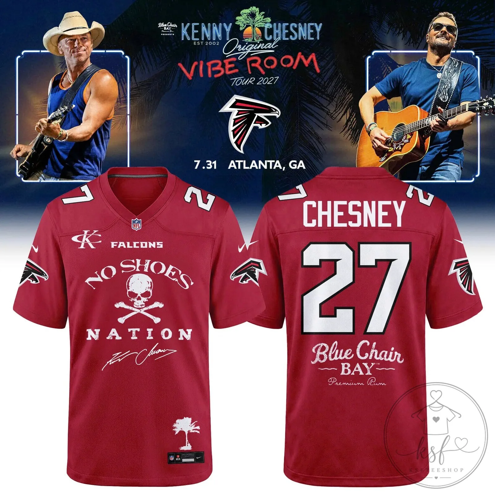 Kenny Chesney Atlanta Falcons No Shoes Nation Football Jersey