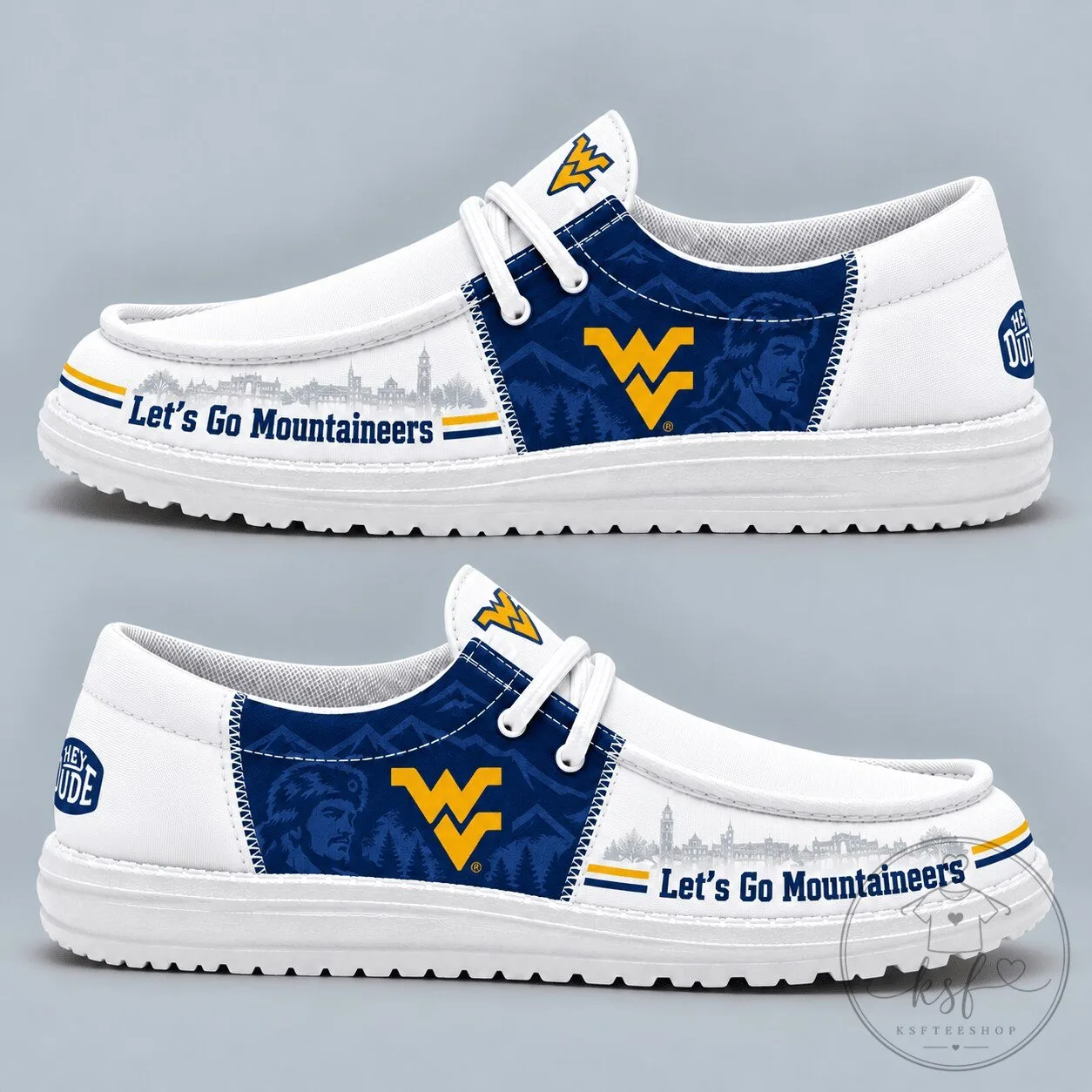 West Virginia Mountaineers Football Team Fan Slip-on Loafers Shoes