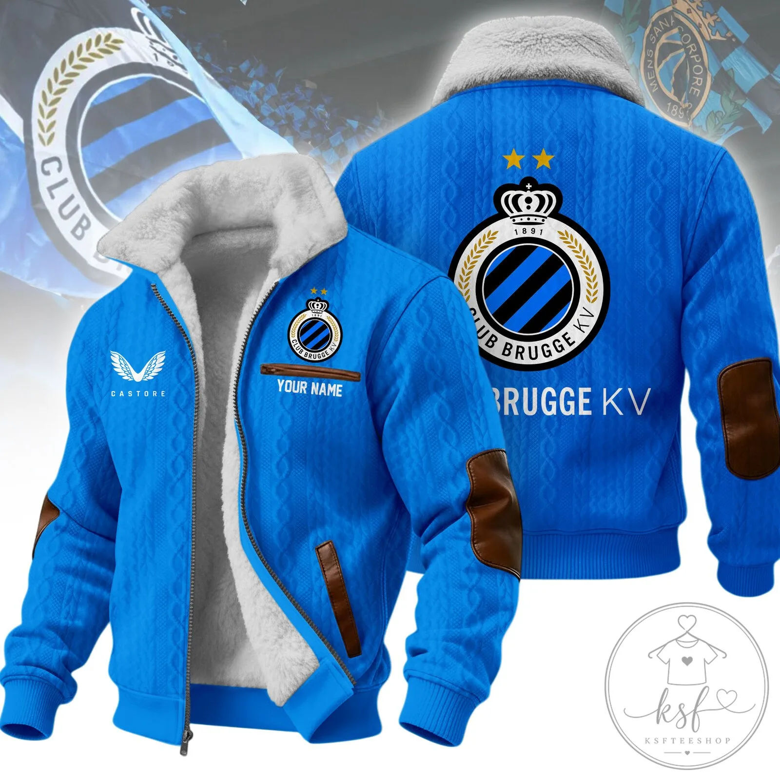 Club Brugge KV Football Team Winter Fleece Jacket