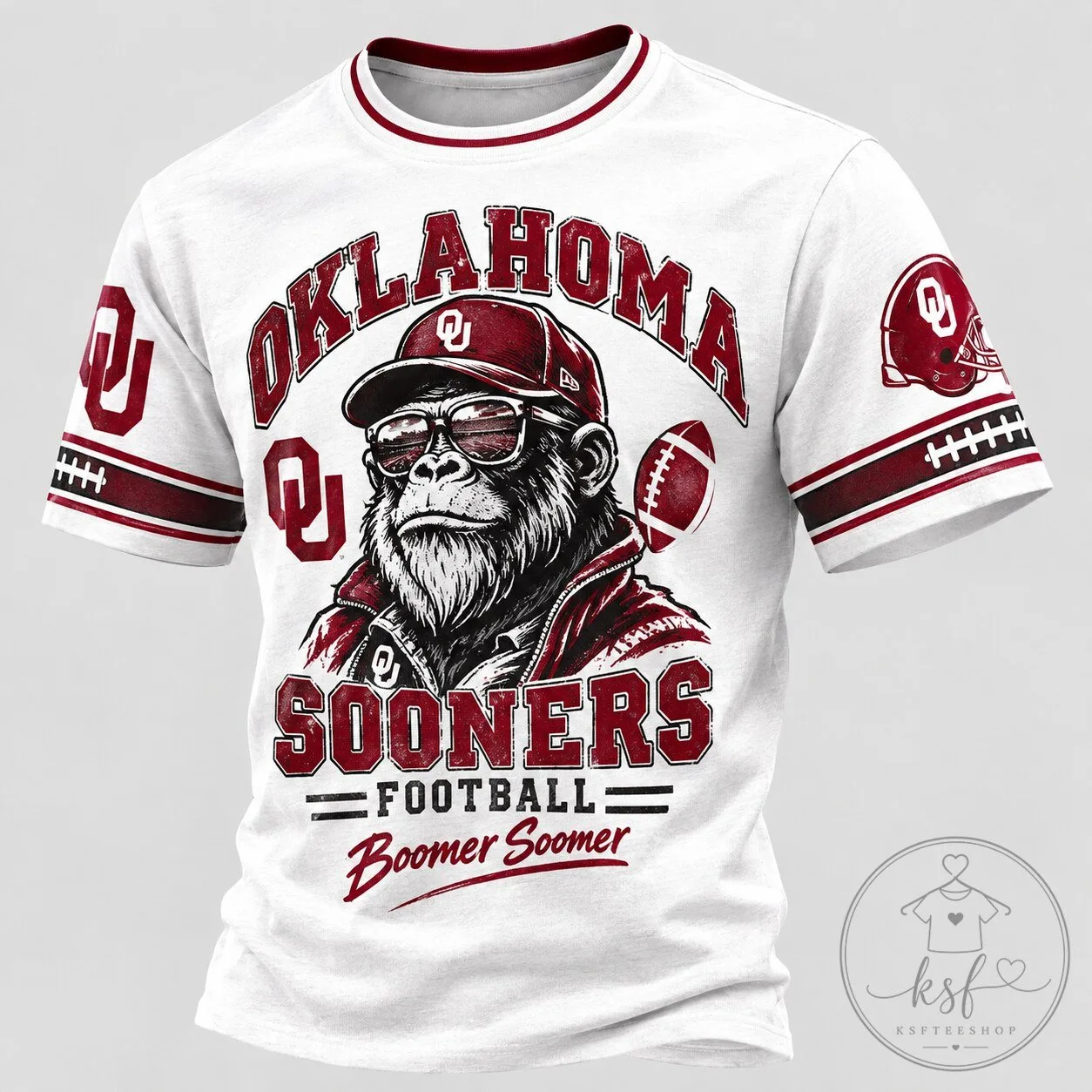 Oklahoma Sooners Football Monkey Mascot Boomer Sooner T-Shirt