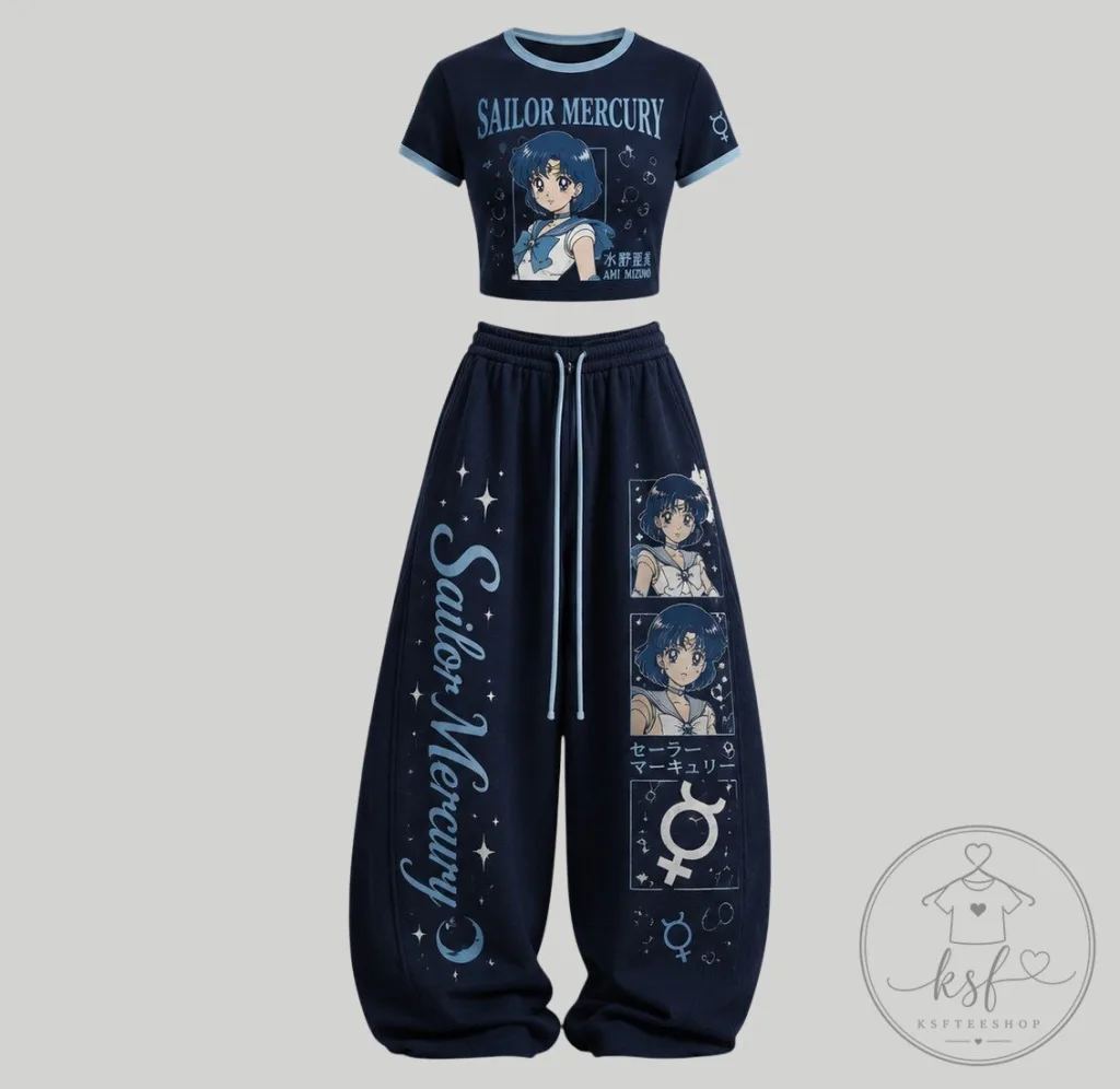 Sailor Moon Top & Elasticated Trousers Two-Piece Set