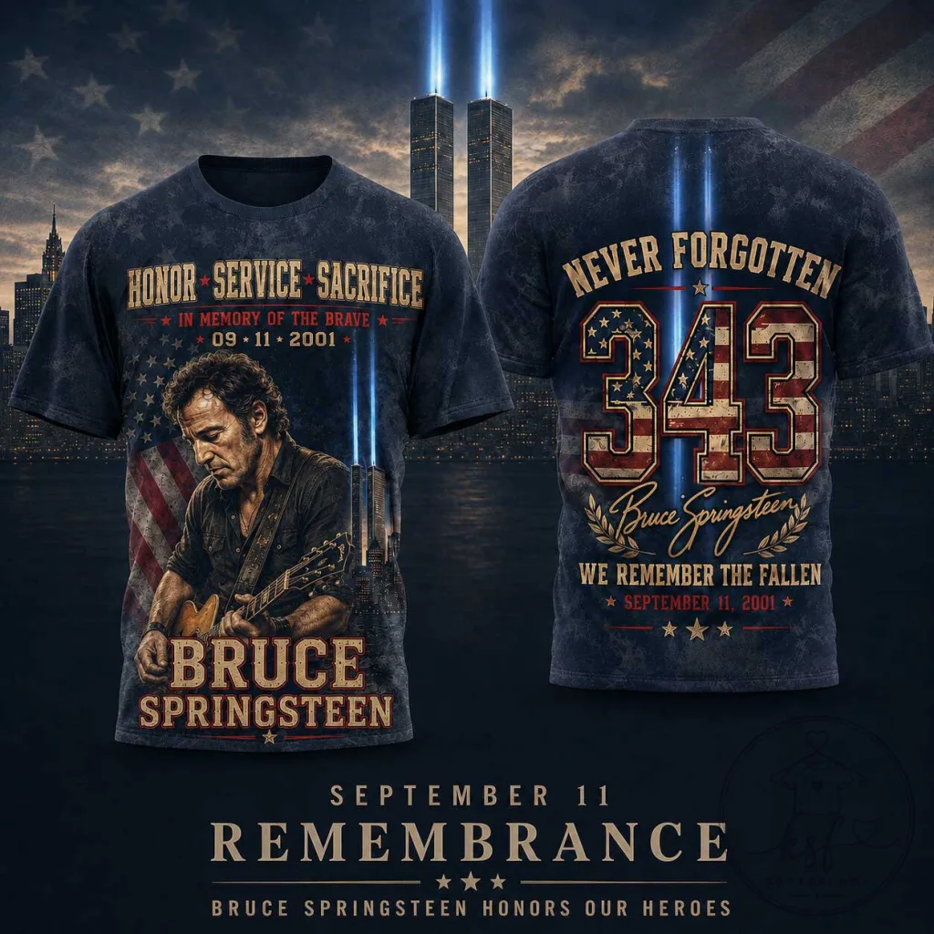 Bruce Springsteen September 11 Remembrance Never Forgotten Tribute T-Shirt Bruce Springsteen September 11 Remembrance Never Forgotten Tribute T-Shirt