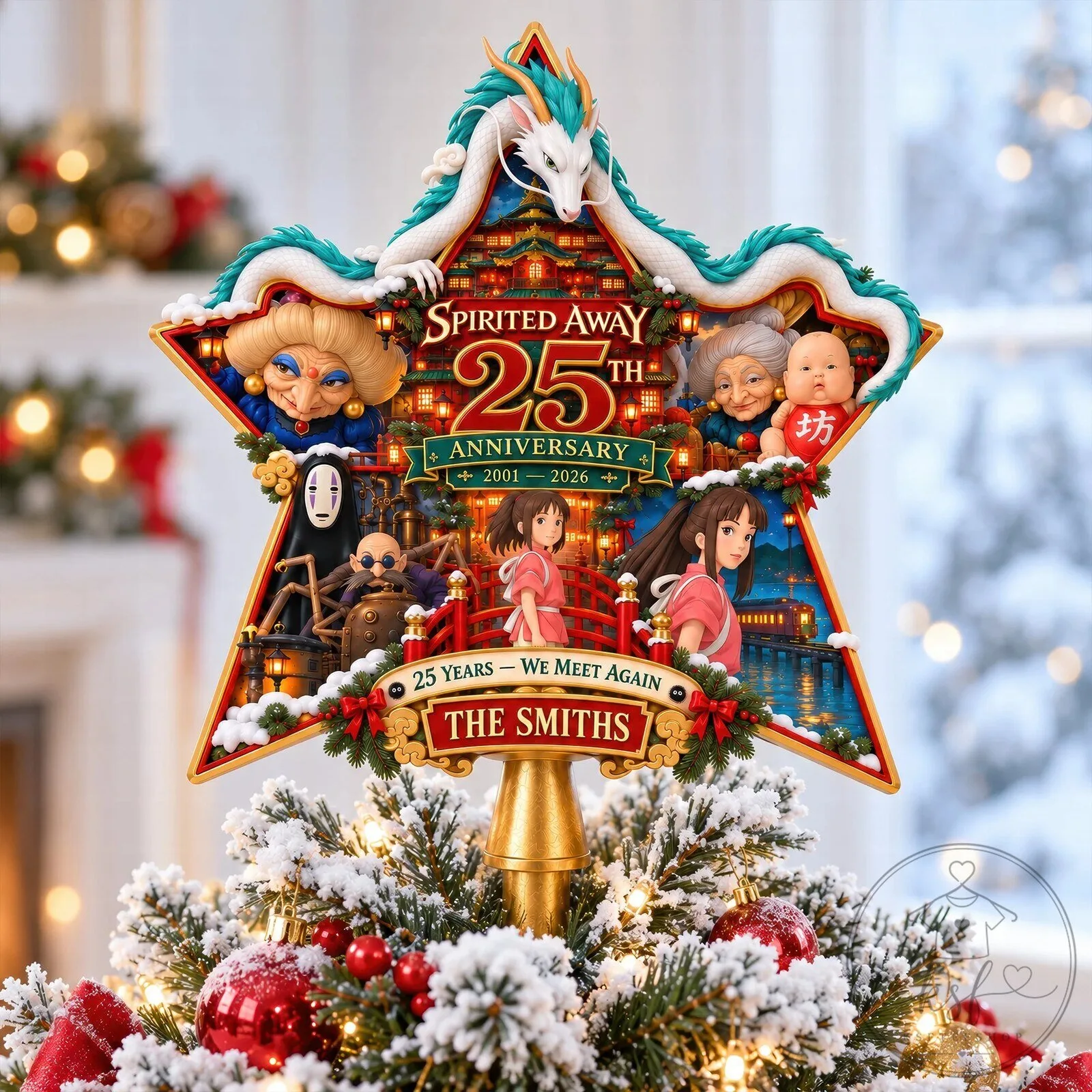 Spirited Away 25th Anniversary Christmas Tree Topper Personalized Gift