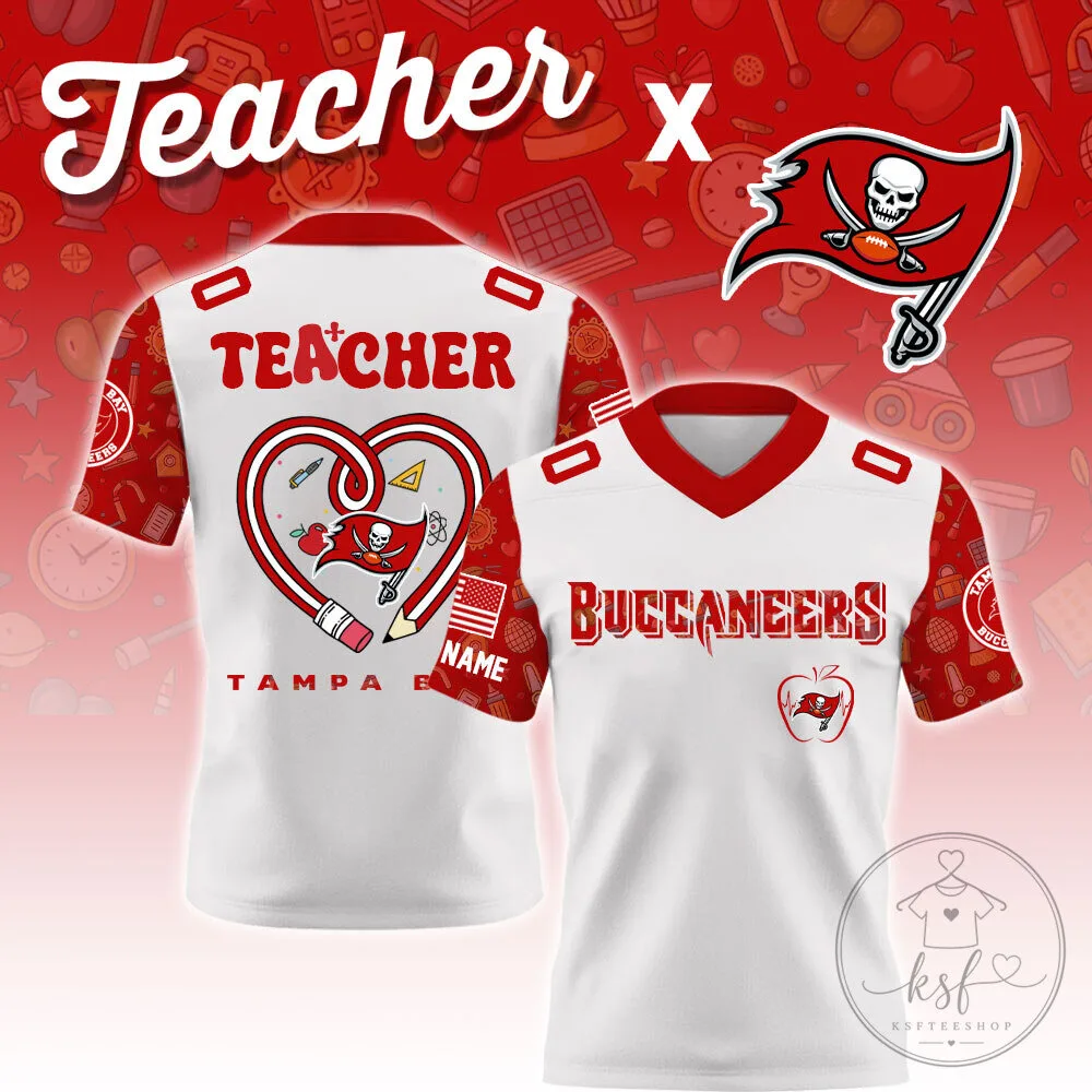 Tampa Bay Buccaneers Teacher Heart Pencil Football Jersey