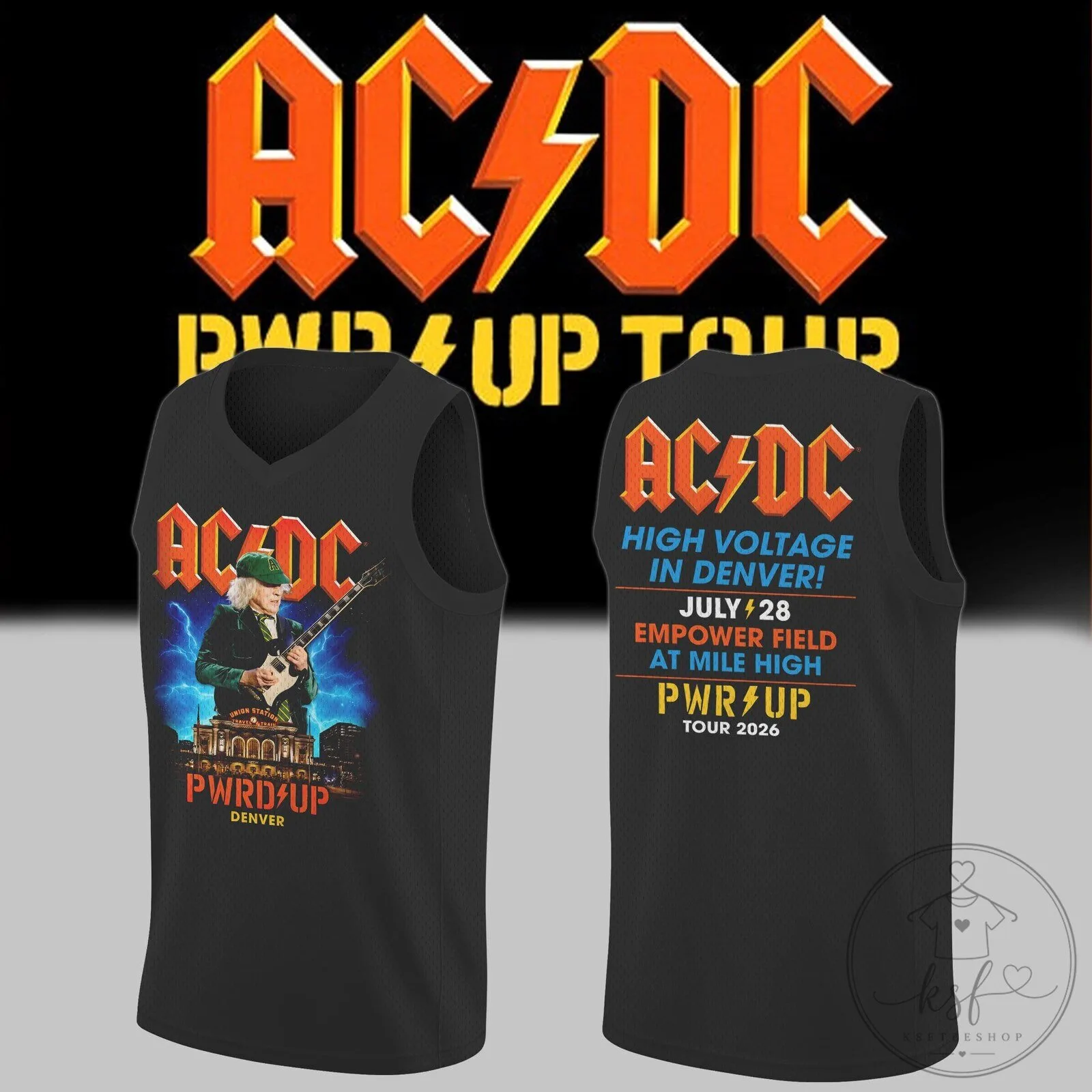 AC/DC Power Up Tour 2026 Denver High Voltage Concert Tank Top