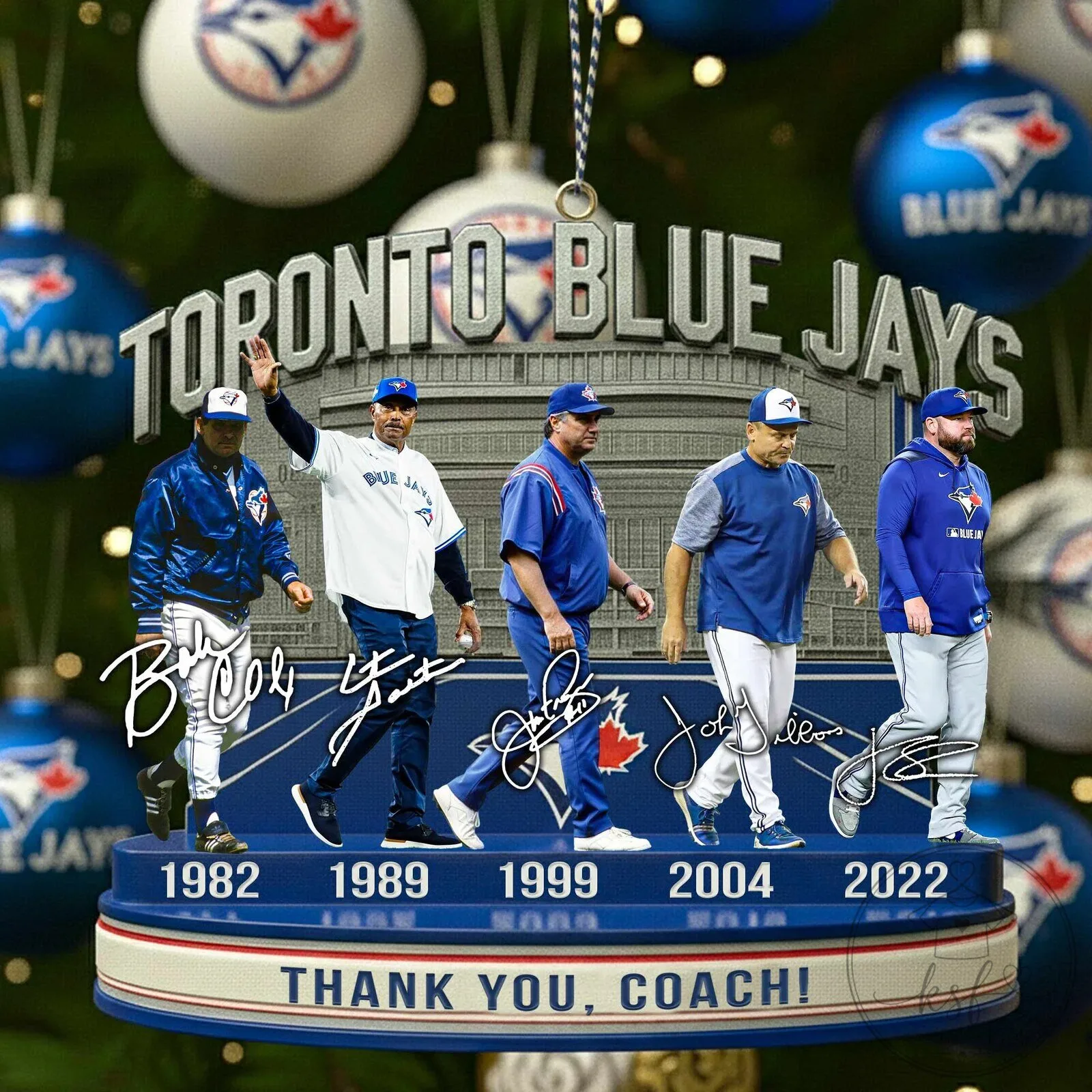 Toronto Blue Jays Baseball Coaches Thank You Coach Christmas Ornament