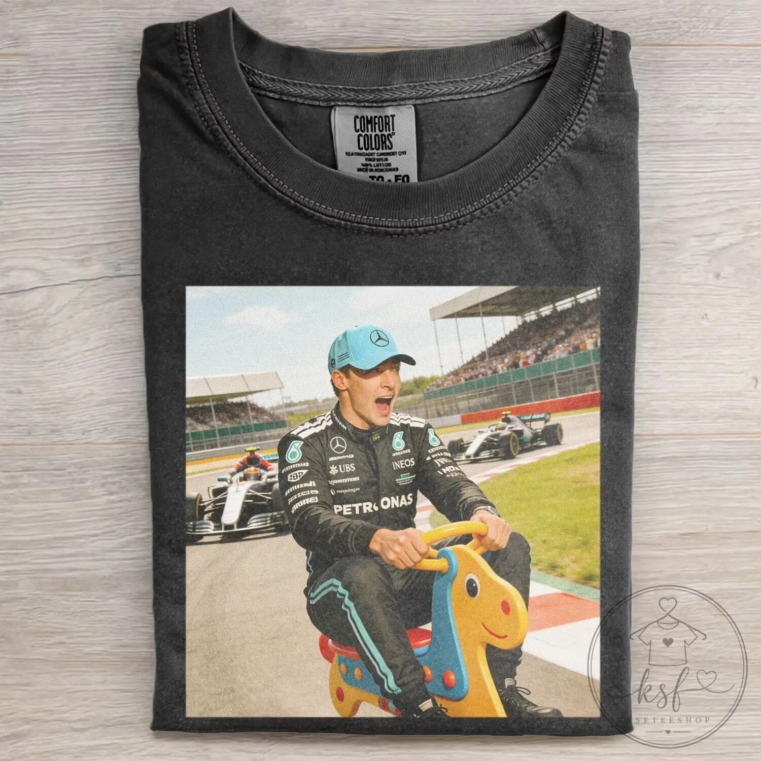 Formula One Driver T-Shirt featuring George Russell Funny Meme Design