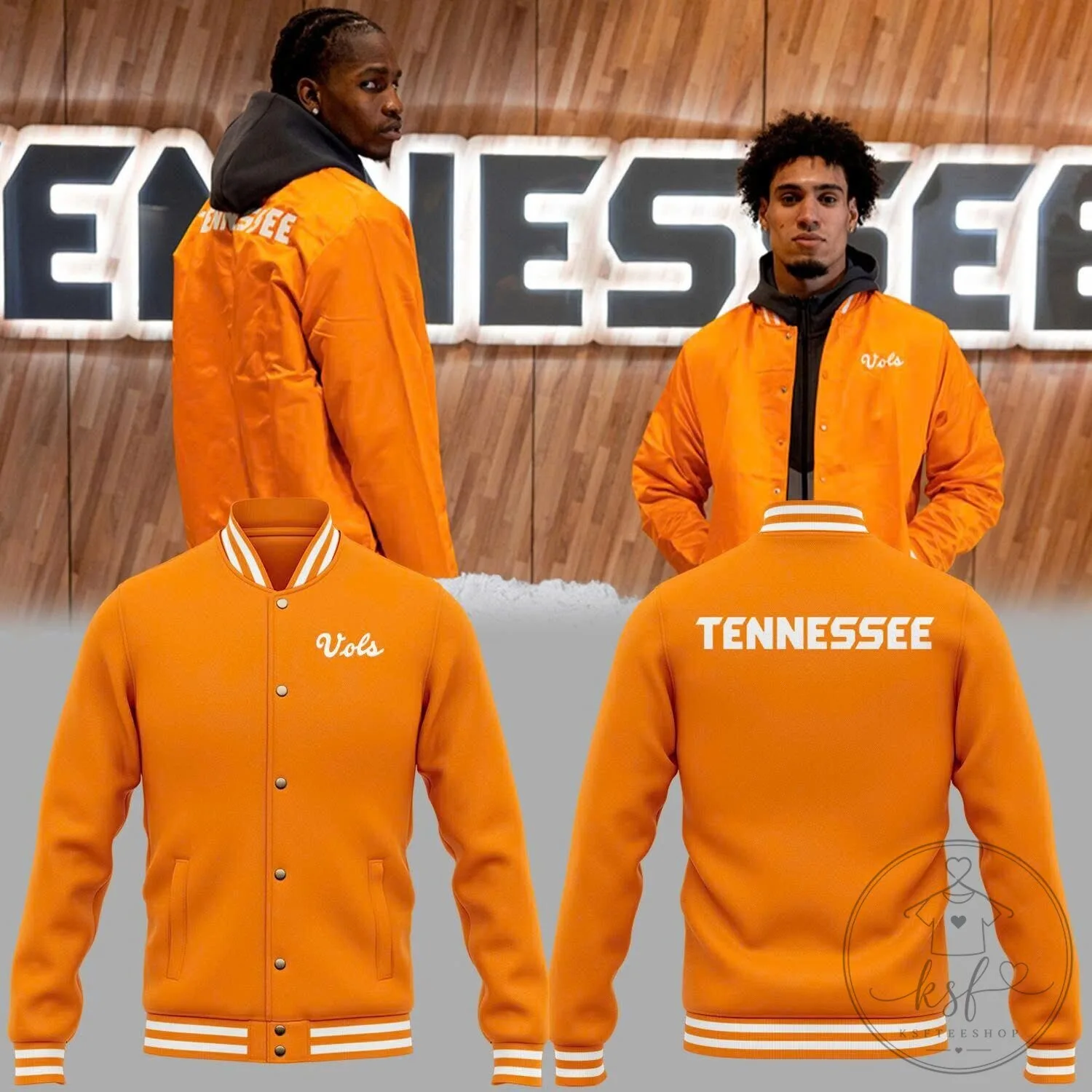 Go Vols Tennessee Volunteers Orange Varsity Jacket