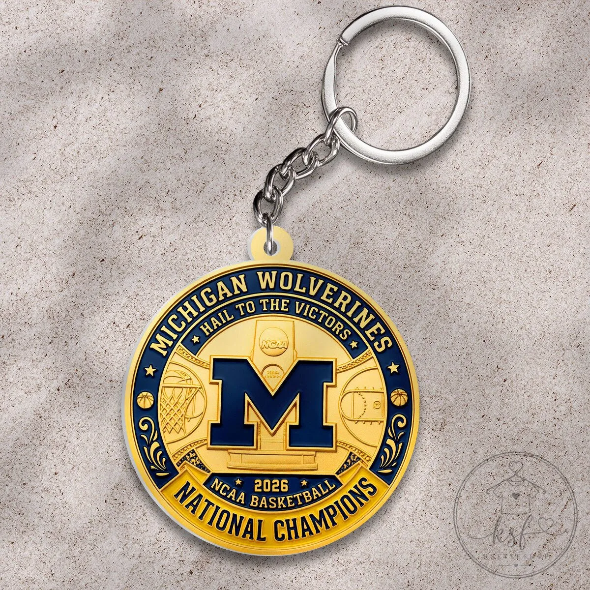 Michigan Wolverines 2026 NCAA Basketball National Champions Keychain