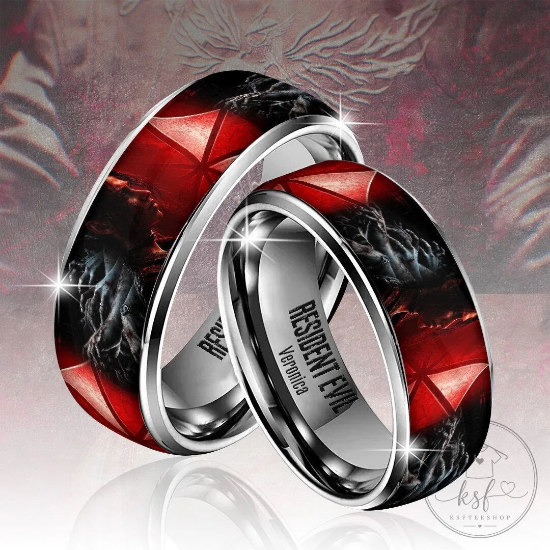 Resident Evil Veronica Umbrella Corporation Logo Stainless Steel Ring