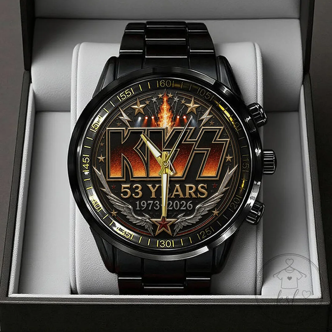KISS 53 Years Anniversary Black Stainless Steel Watch