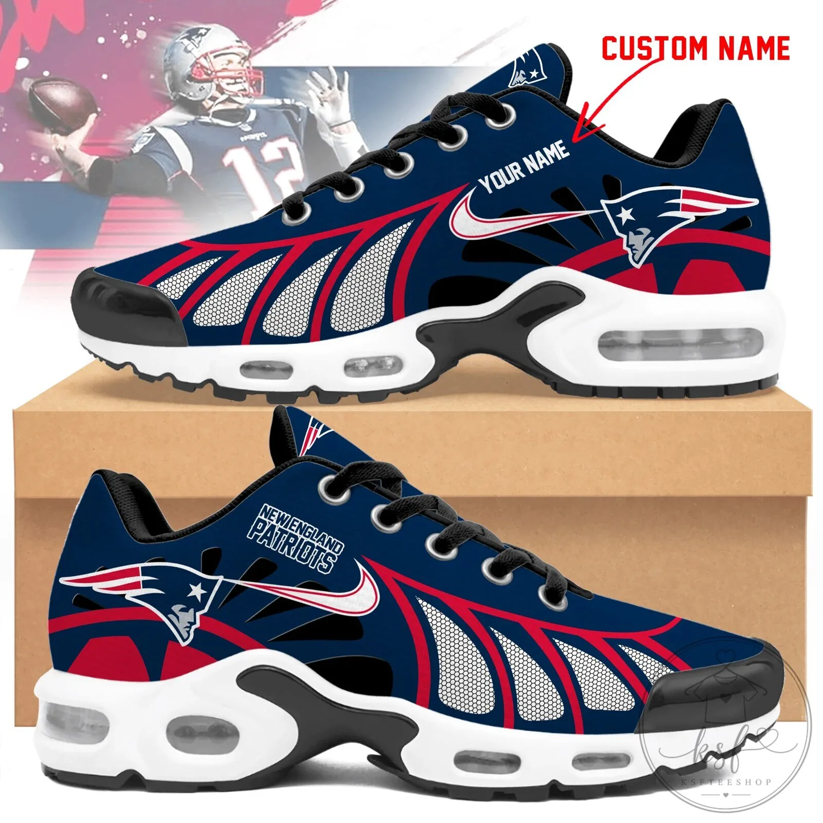 New England Patriots Personalized Air Max Running Shoes