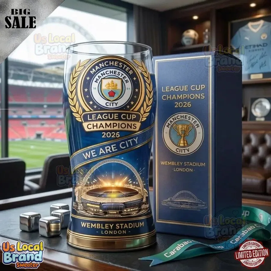Manchester City Football Club 2026 League Cup Champions Drinking Glass