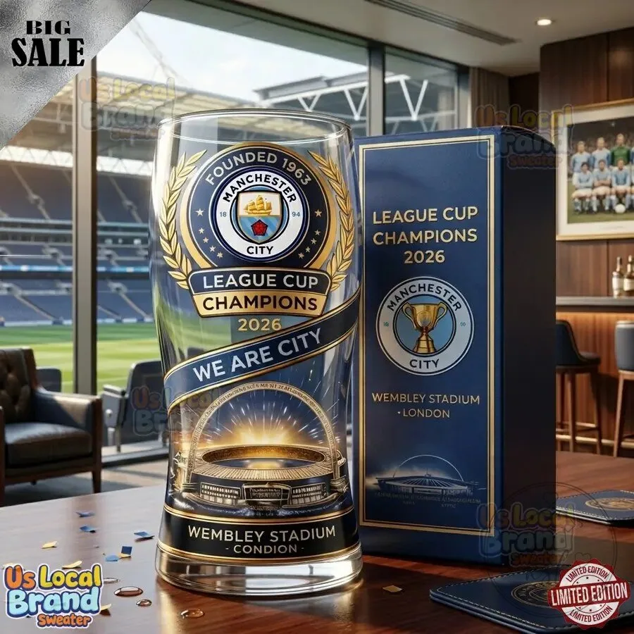 Manchester City Football Club 2026 League Cup Champions Drinking Glass 7 Manchester City Football Club 2026 League Cup Champions Drinking Glass