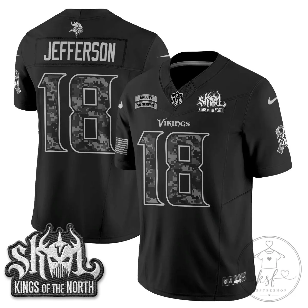 Justin Jefferson Salute To Service Jersey for Minnesota Vikings Fans