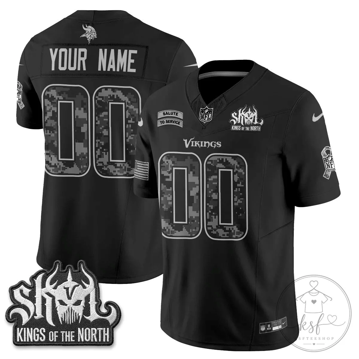 Minnesota Vikings Salute To Service Kings Of The North Football Jersey