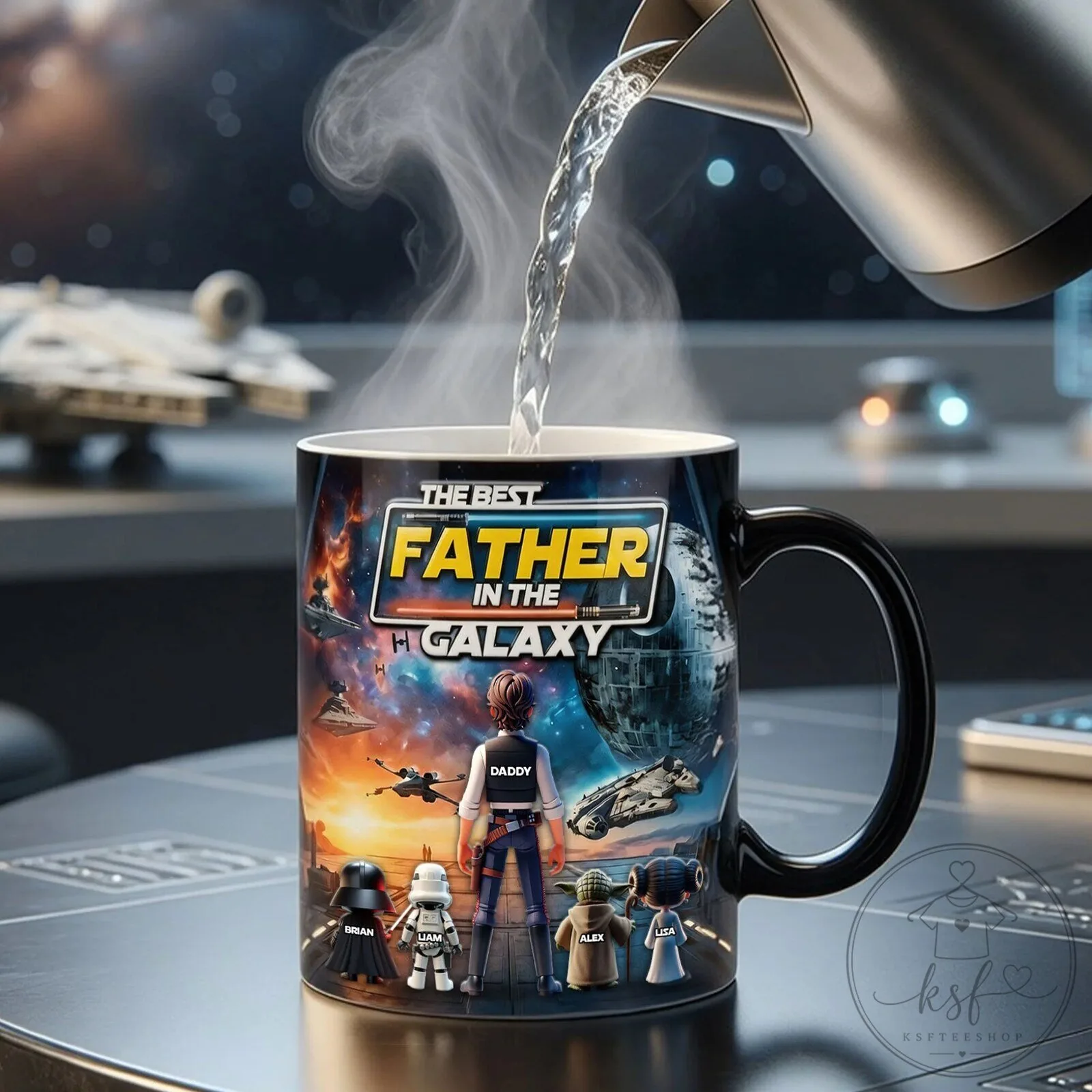 Personalized Coffee Mug for the Best Father in the Galaxy - Star Wars Edition