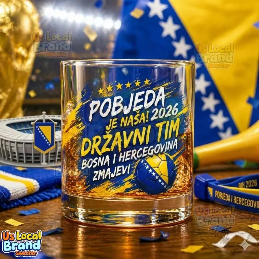 Bosnia and Herzegovina National Football Team 2026 World Cup Whiskey Glass