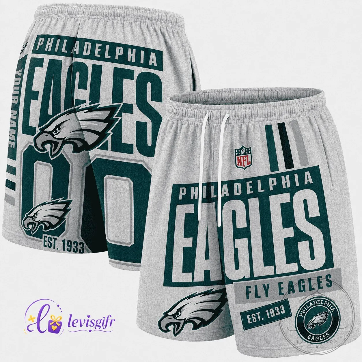 Philadelphia Eagles Fan Vintage Retro Shorts Personalized Gift for Men Women