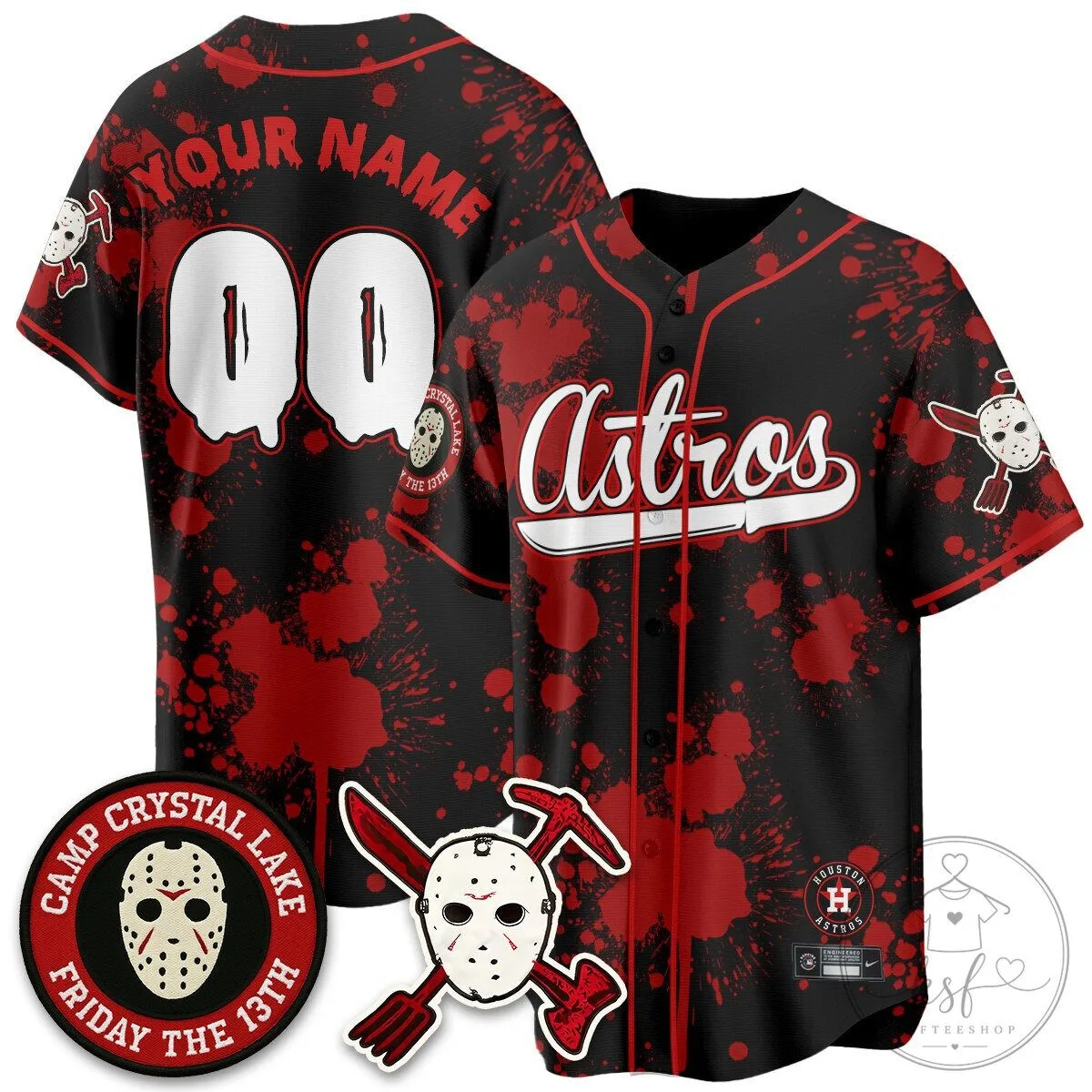 Houston Astros Baseball Friday the 13th Jason Voorhees Horror Baseball Jersey