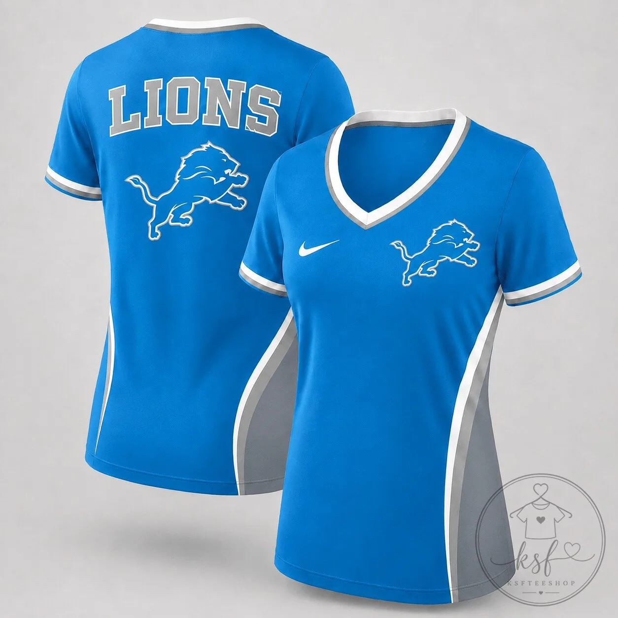 Detroit Lions NFL Fan Shirt Women's V-Neck Performance T-Shirt