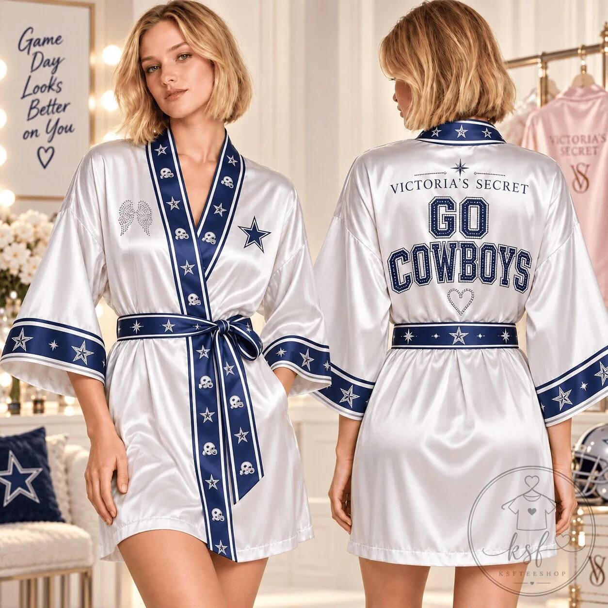 Dallas Cowboys Victoria's Secret Satin Robe for Women