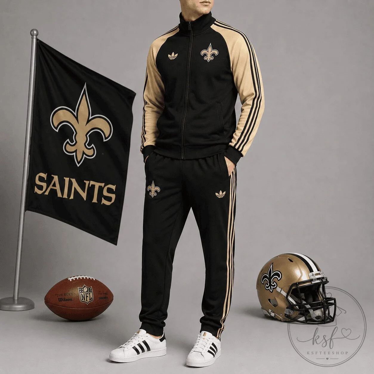 New Orleans Saints National Football League Black and Gold Tracksuit