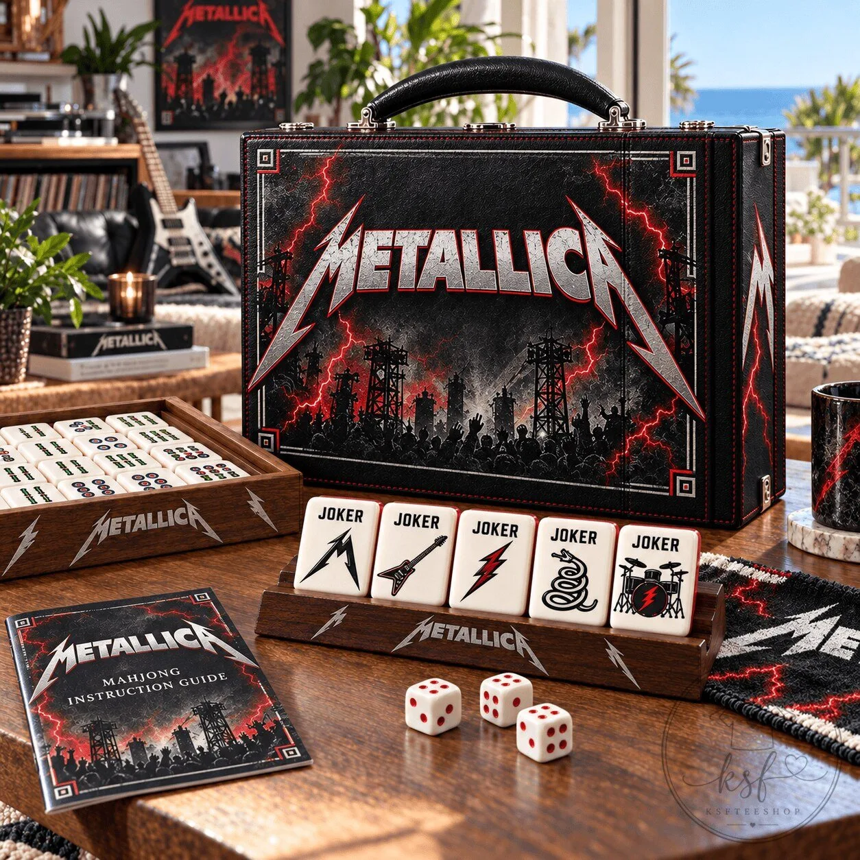 Metallica Premium Mahjong Set Game Night Edition with Instruction Guide