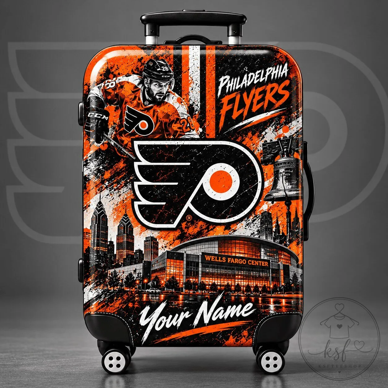 Philadelphia Flyers NHL Personalized Arena Pride Hardshell Suitcase Luggage