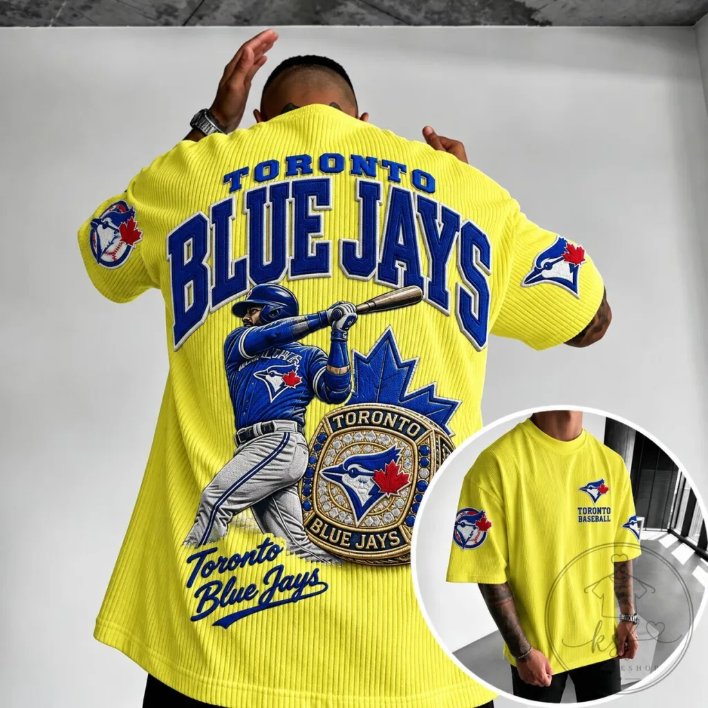 Toronto Blue Jays Baseball Player Championship Ring Yellow T-Shirt Toronto Blue Jays Baseball Player Championship Ring Yellow T-Shirt