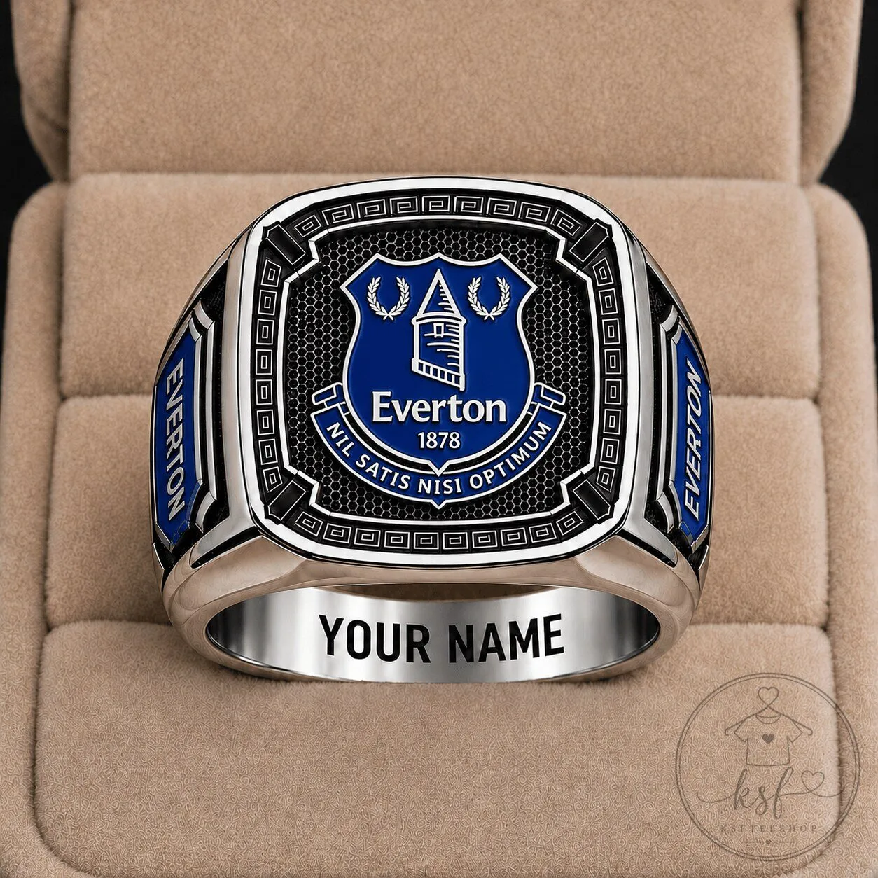 Everton Football Club Men's Ring Custom Engraved Name Fan Jewelry